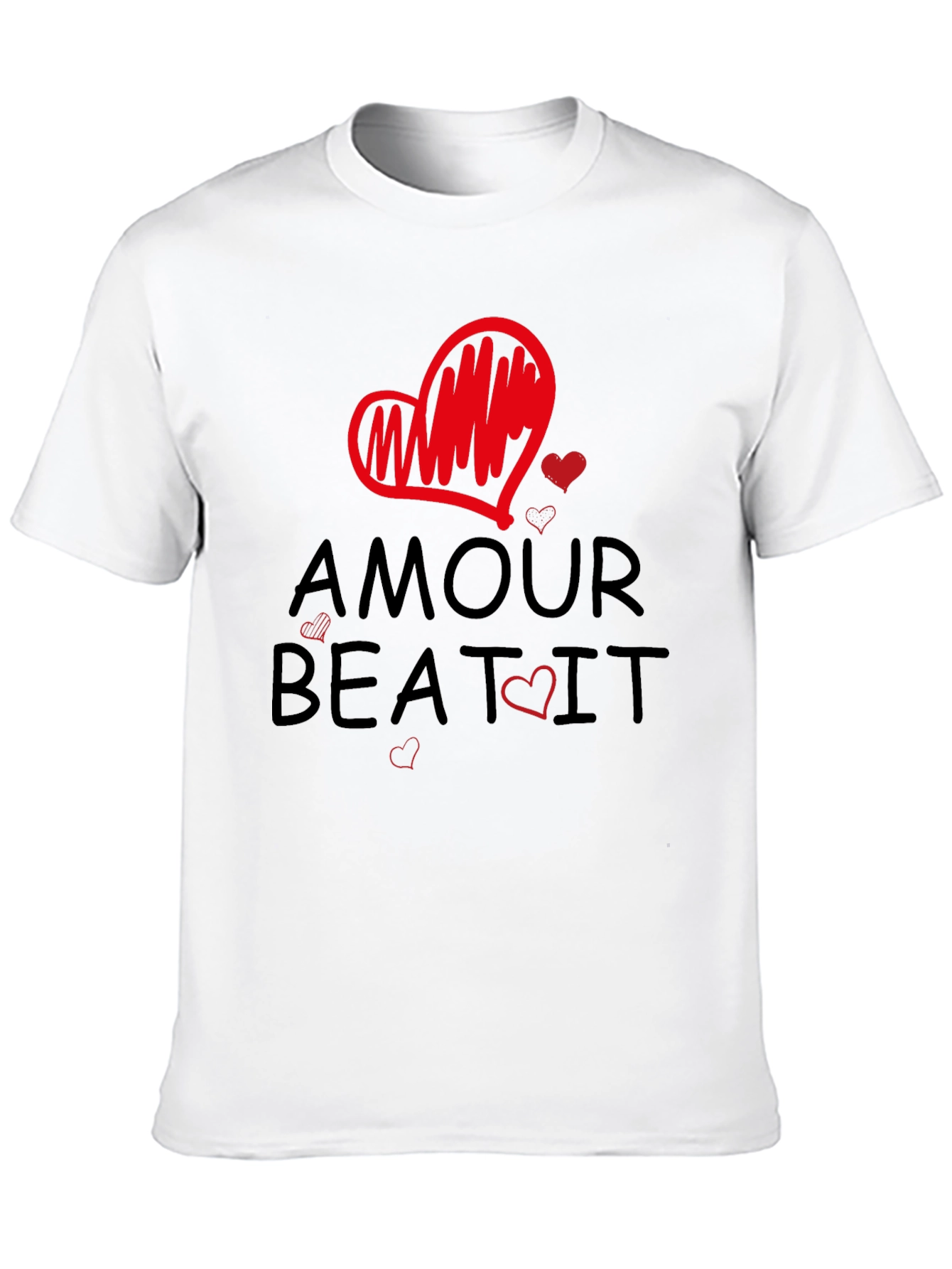 Amour Beat It Heart Graphic Tee - Trendy Casual T-Shirt