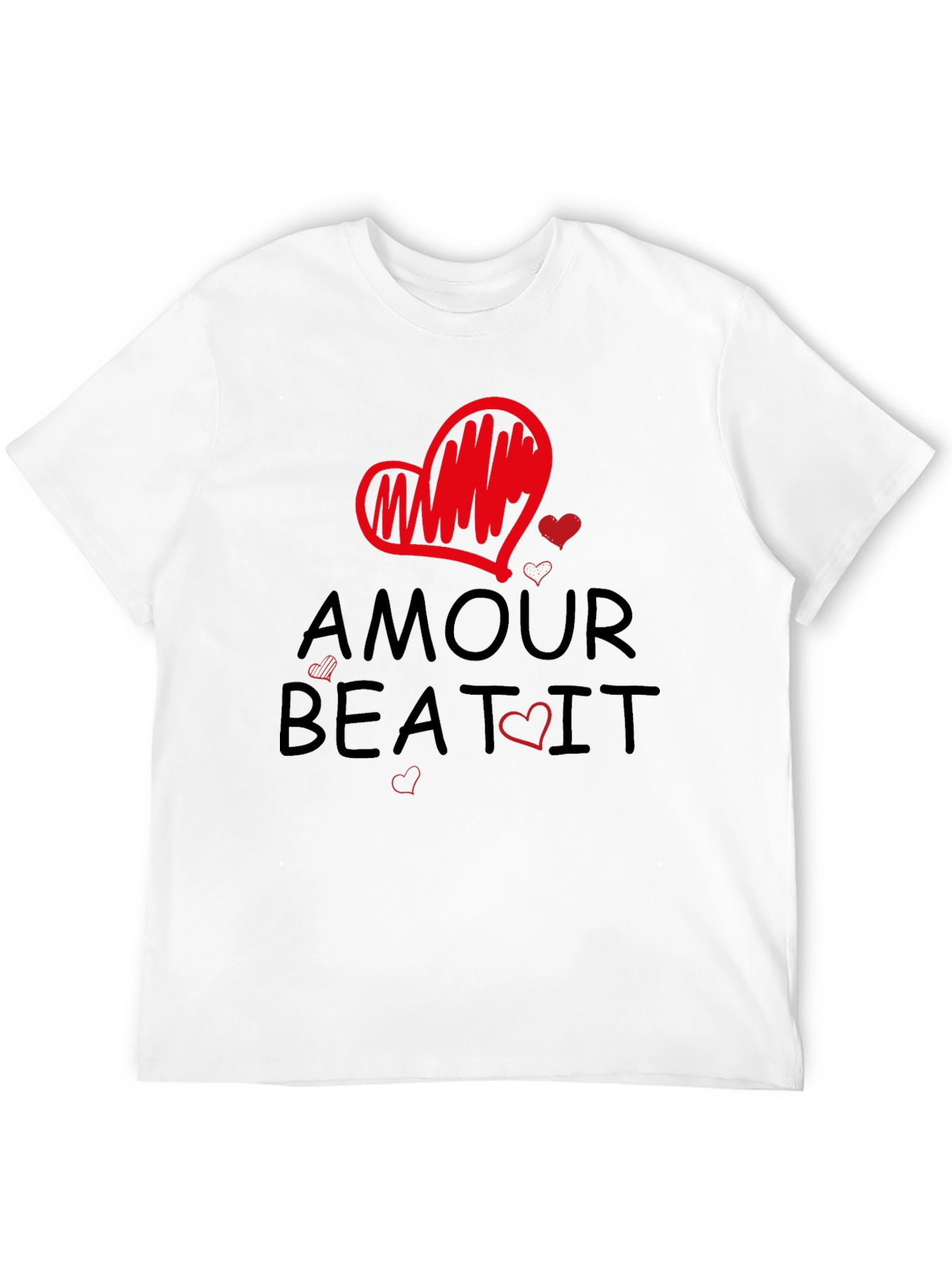 Amour Beat It Heart Graphic Tee - Trendy Casual T-Shirt