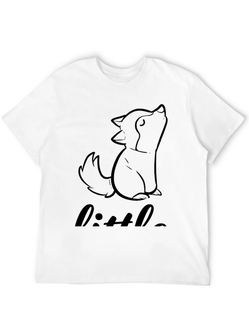 Little Wolf Graphic Tee - Black Cotton Blend