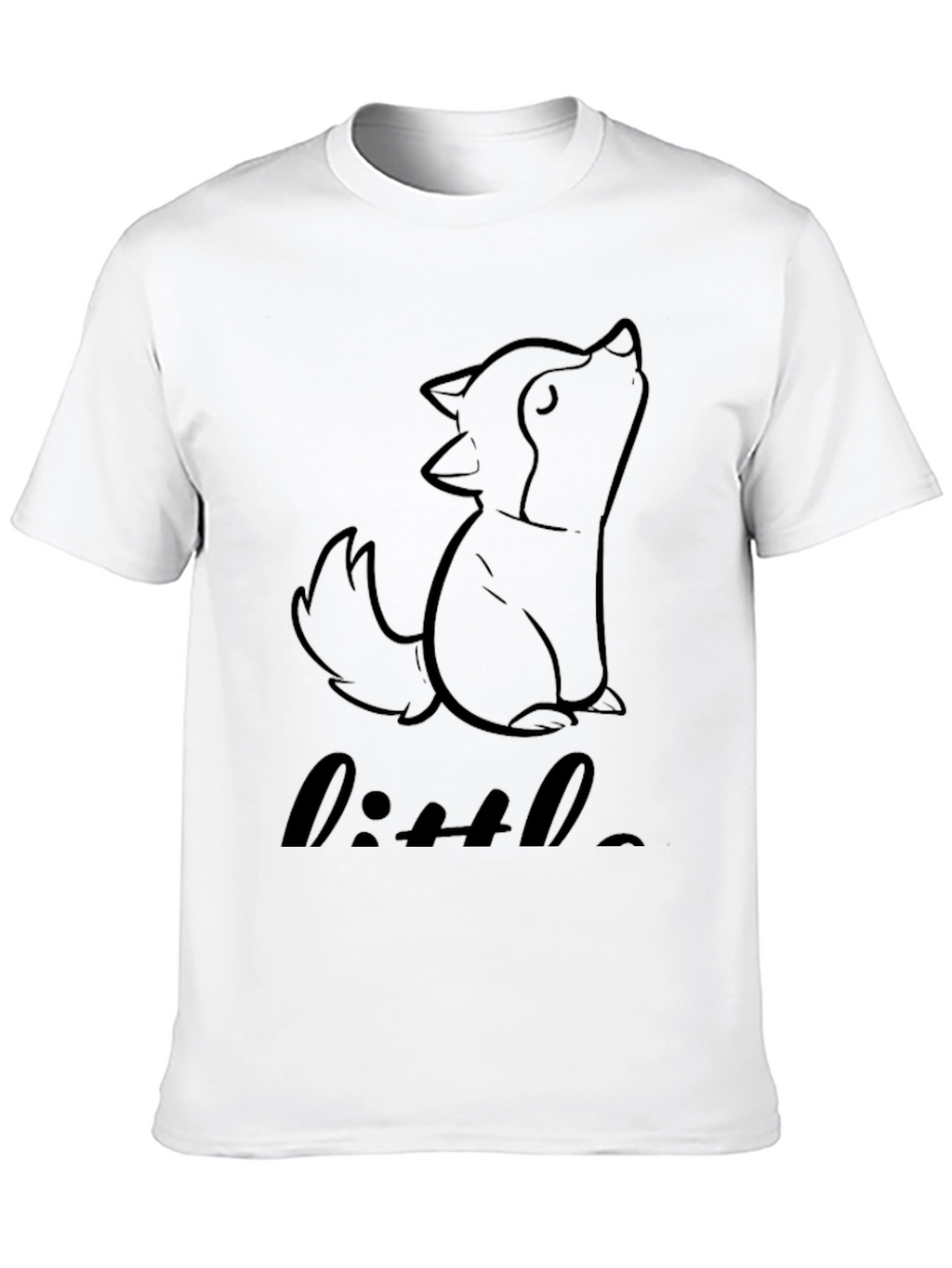 Little Wolf Graphic Tee - Black Cotton Blend