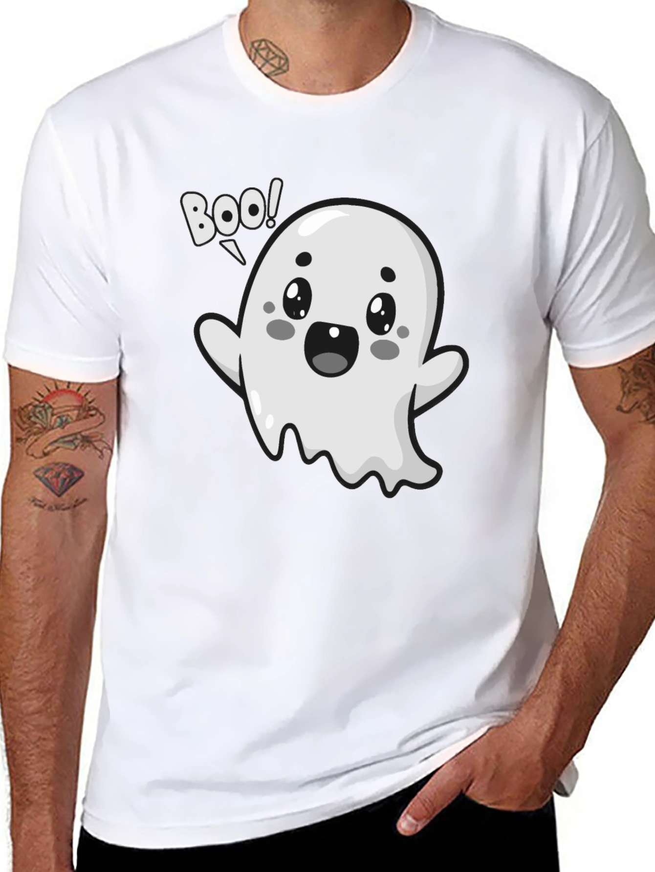 Boo Ghost Graphic Tee - Halloween Fun!