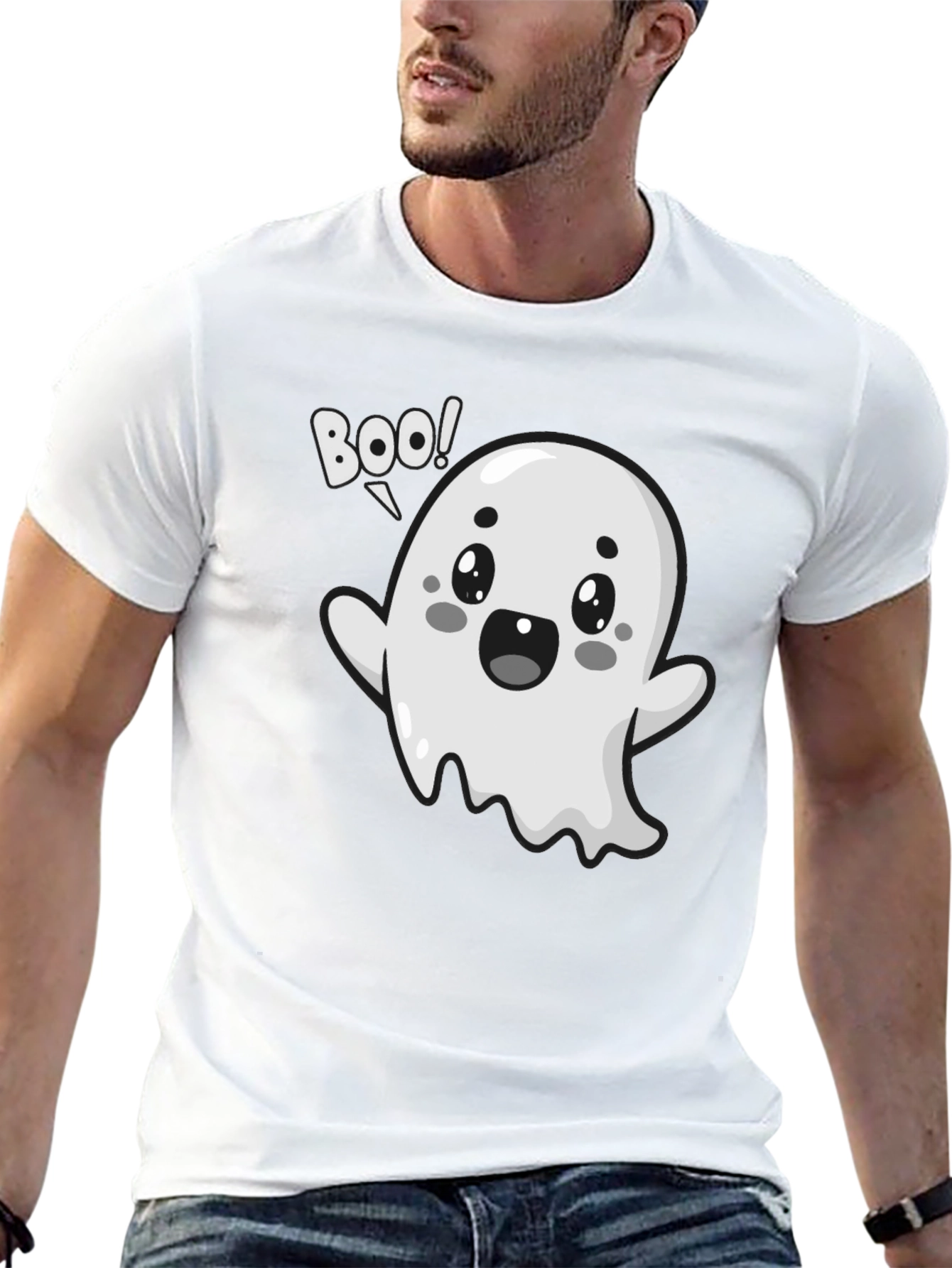 Boo Ghost Graphic Tee - Halloween Fun!