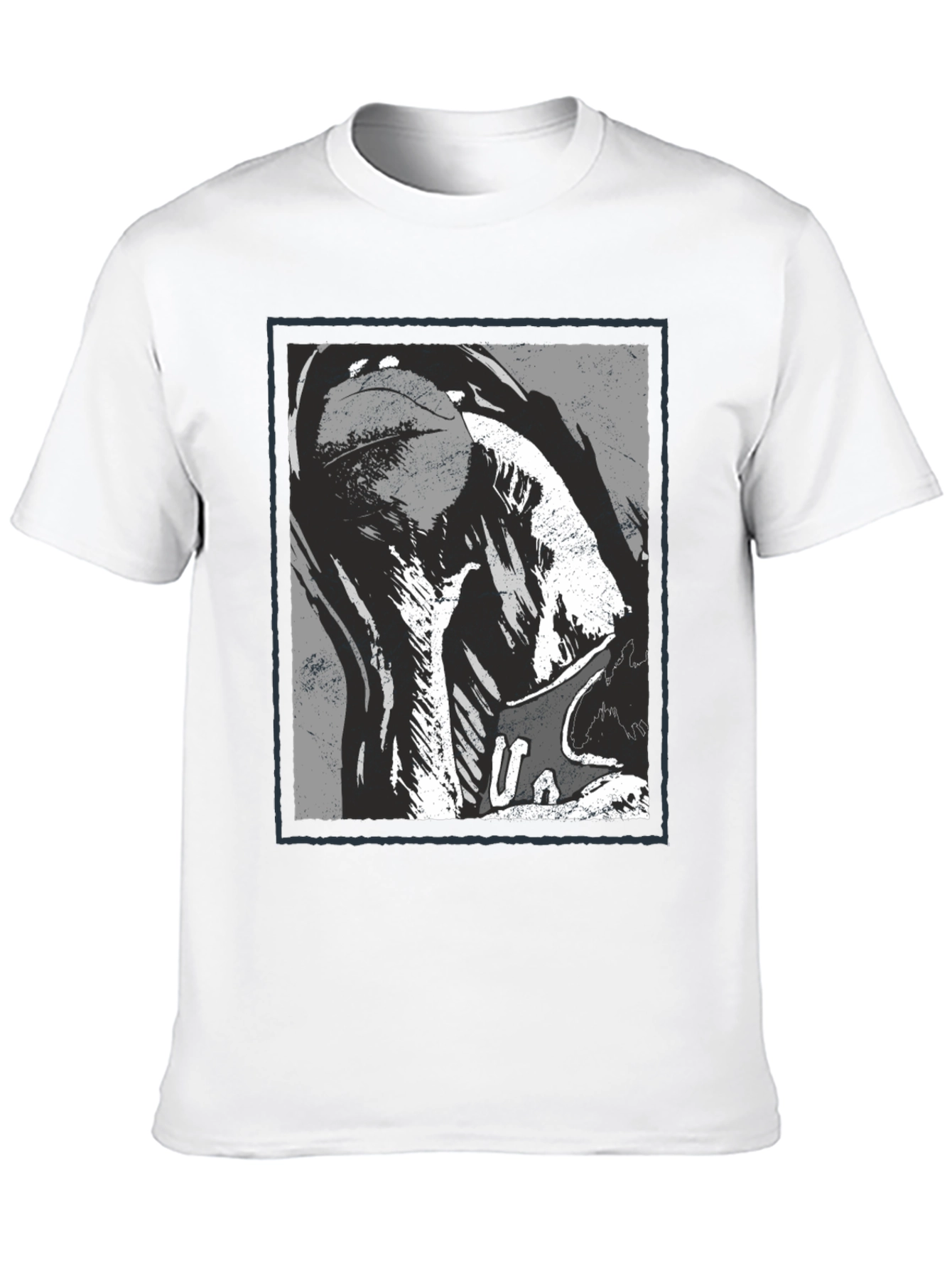 Abstract Graphic Print Black T-Shirt