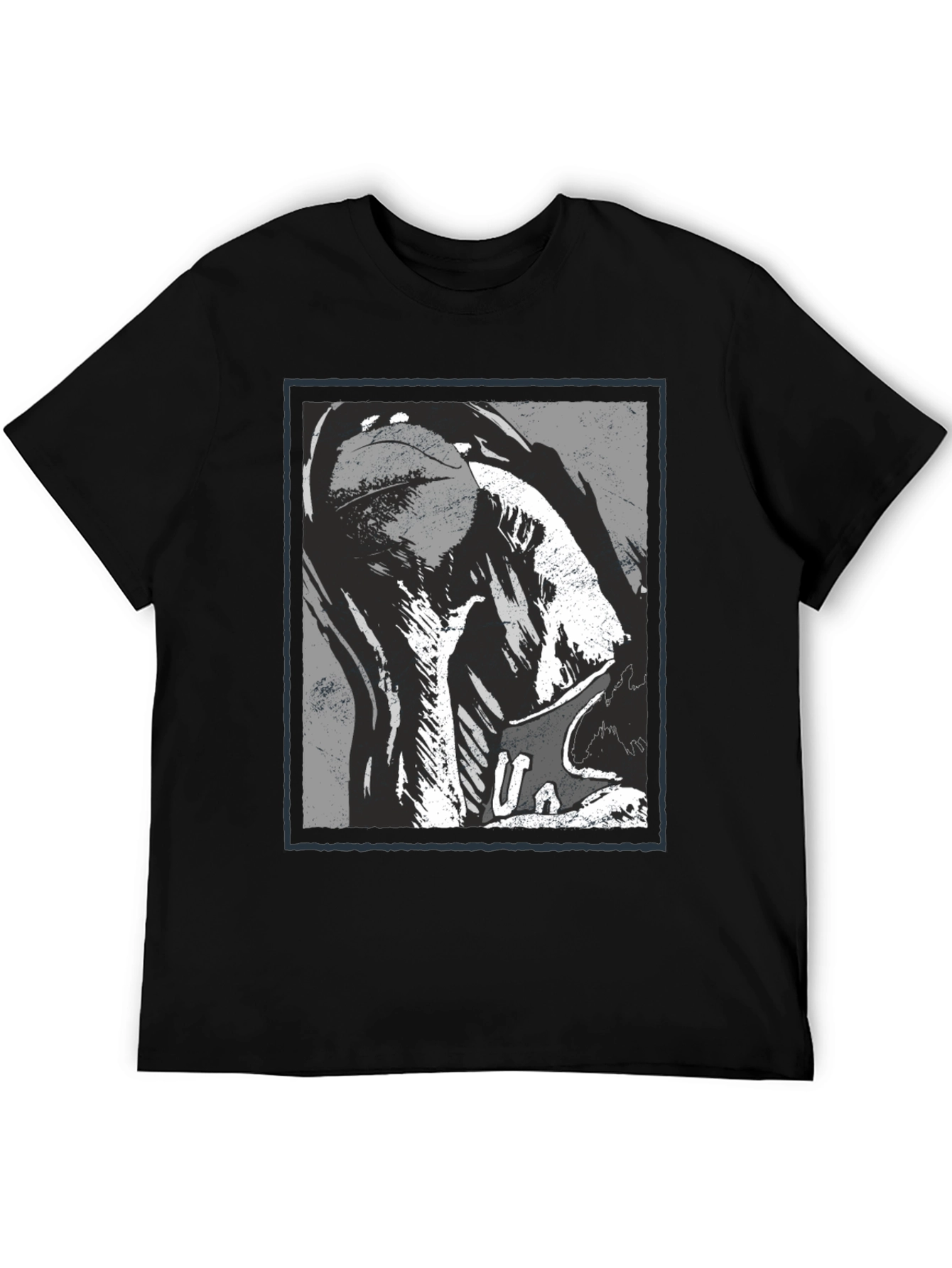 Abstract Graphic Print Black T-Shirt