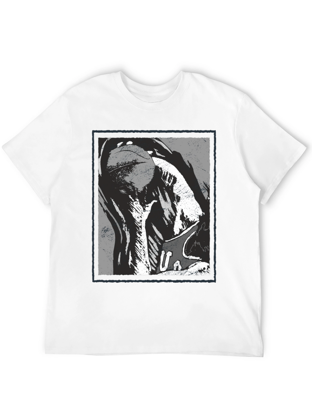 Abstract Graphic Print Black T-Shirt