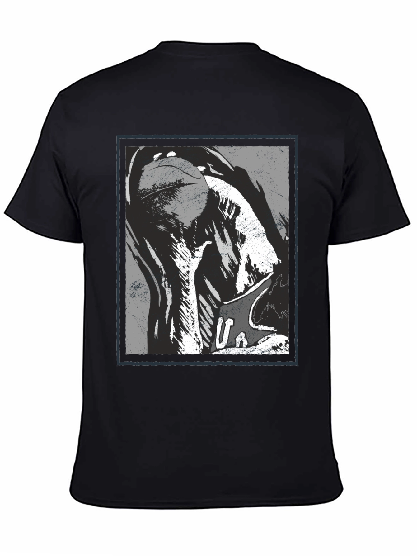 Abstract Graphic Print Black T-Shirt
