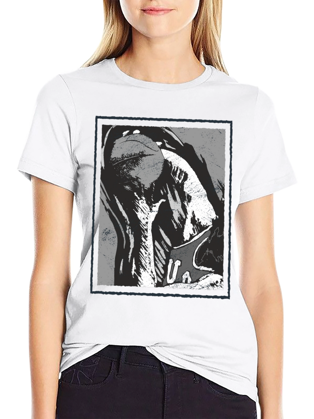 Abstract Graphic Print Black T-Shirt