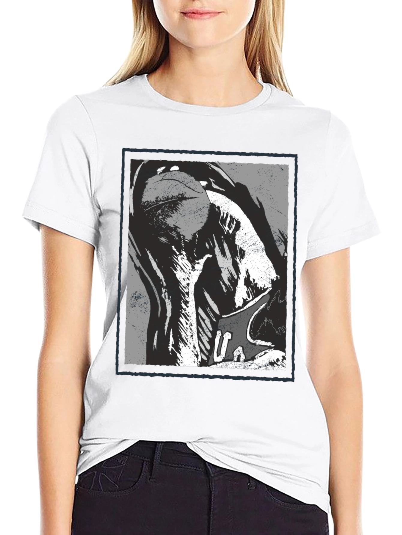 Abstract Graphic Print Black T-Shirt
