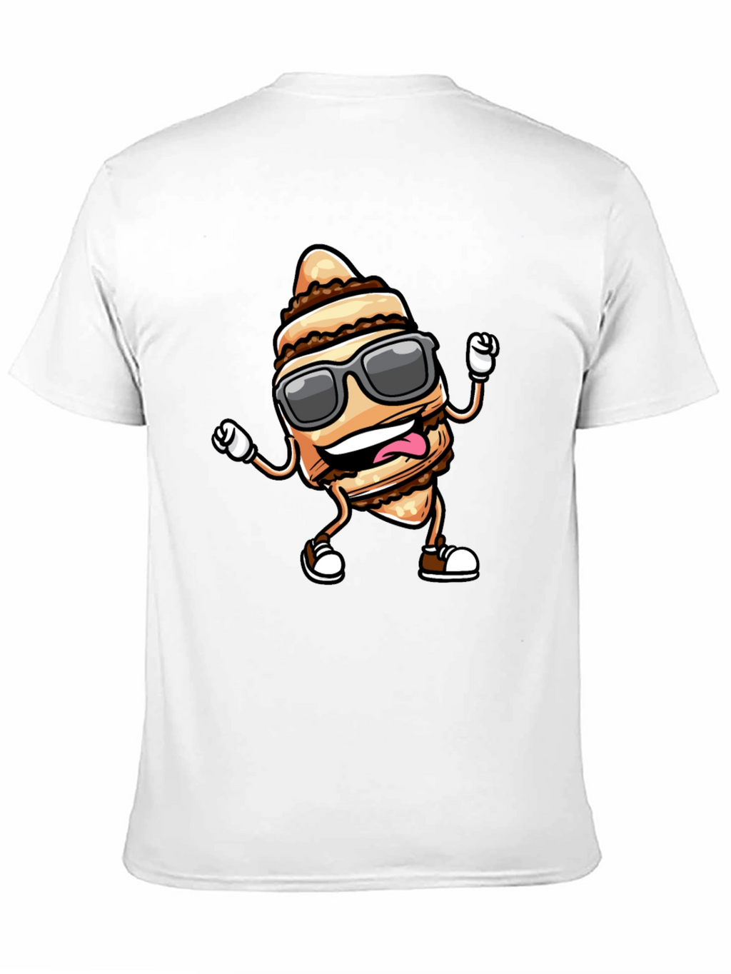 Funny Cream Horn Cartoon Black T-Shirt