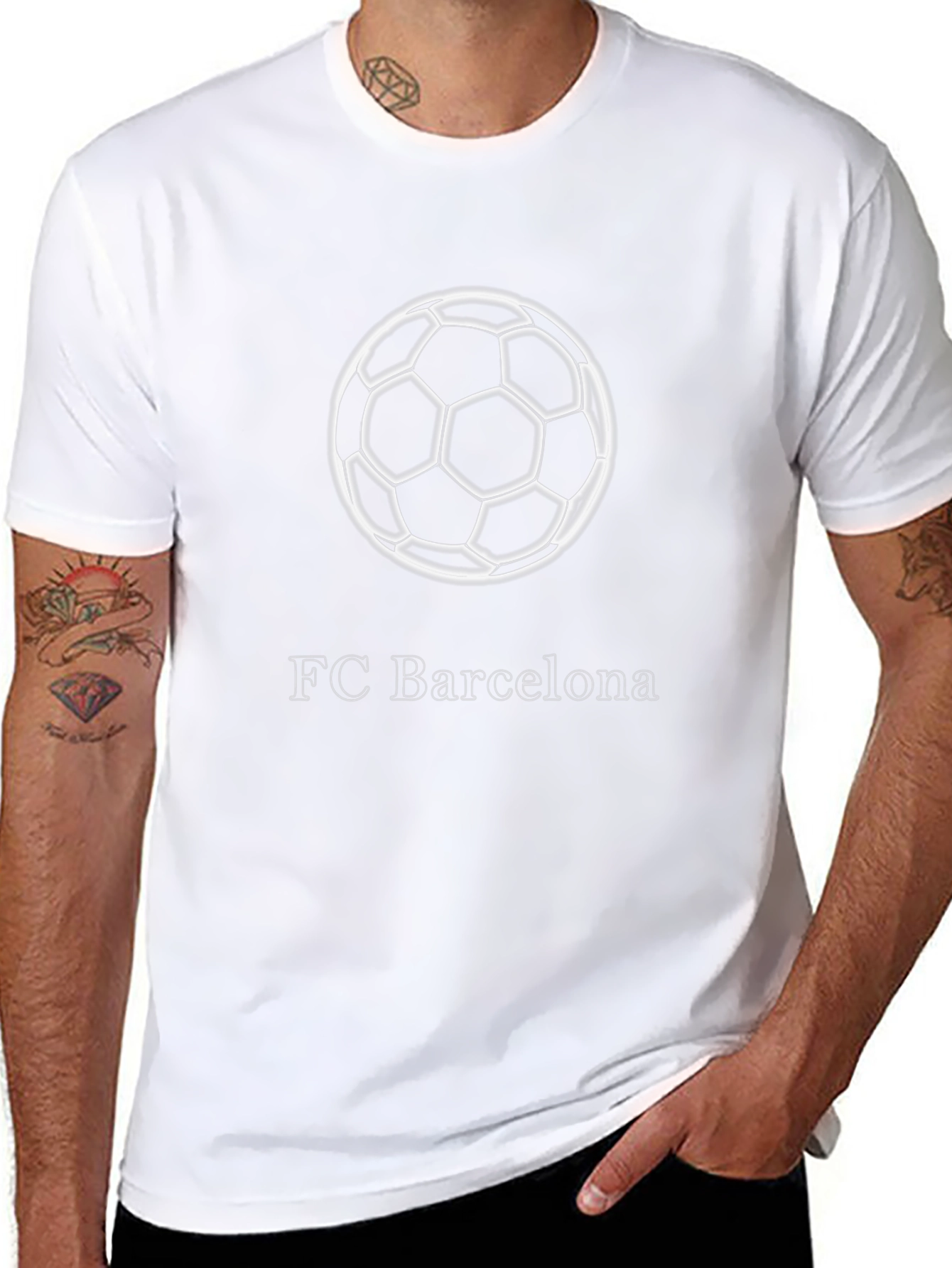 FC Barcelona Soccer Ball Black T-Shirt