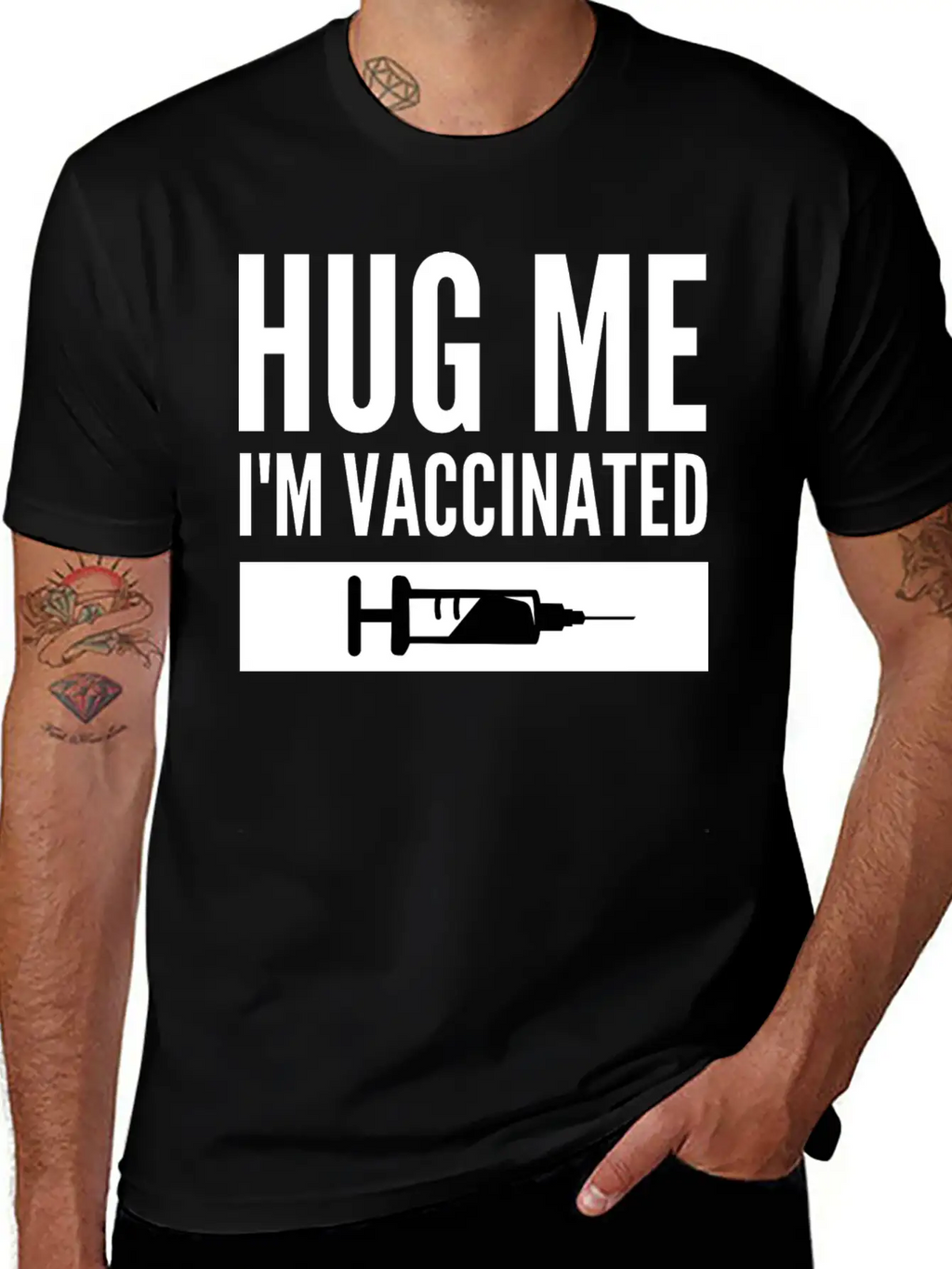 Hug Me I'm Vaccinated Immunization Pro-Vaccine Unisex Casual T-Shirt – Clean Design For Daily Comfort