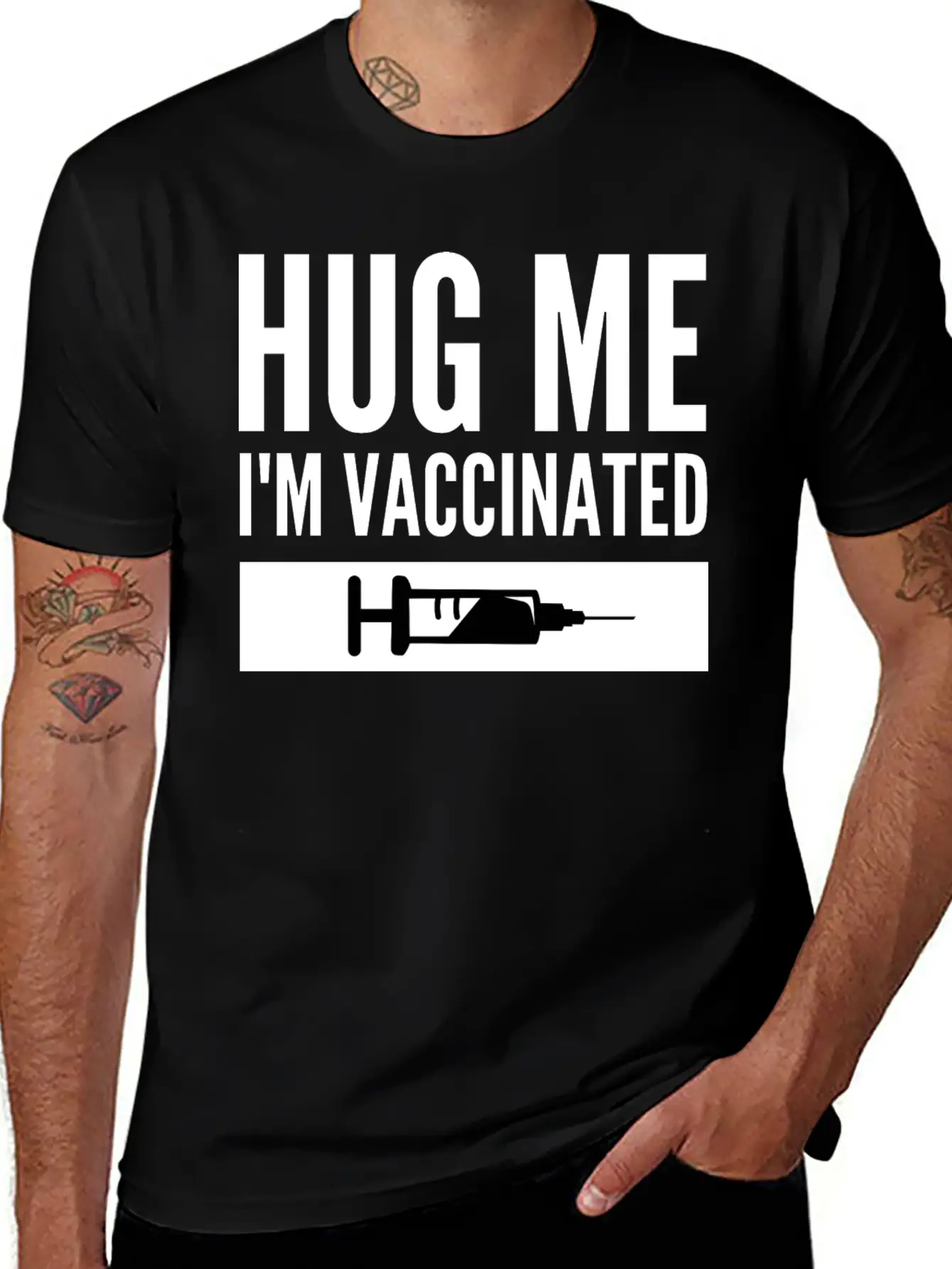 Hug Me I'm Vaccinated Immunization Pro-Vaccine Unisex Casual T-Shirt – Clean Design For Daily Comfort