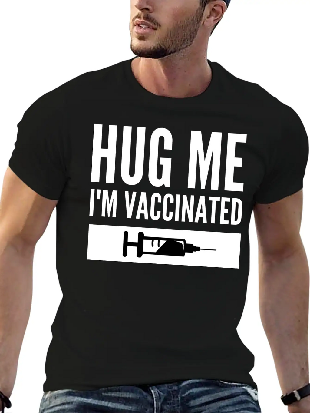 Hug Me I'm Vaccinated Immunization Pro-Vaccine Unisex Casual T-Shirt – Clean Design For Daily Comfort