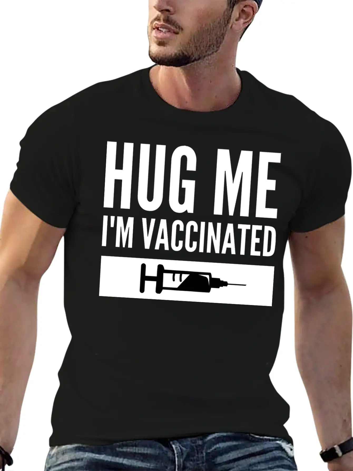 Hug Me I'm Vaccinated Immunization Pro-Vaccine Unisex Casual T-Shirt – Clean Design For Daily Comfort