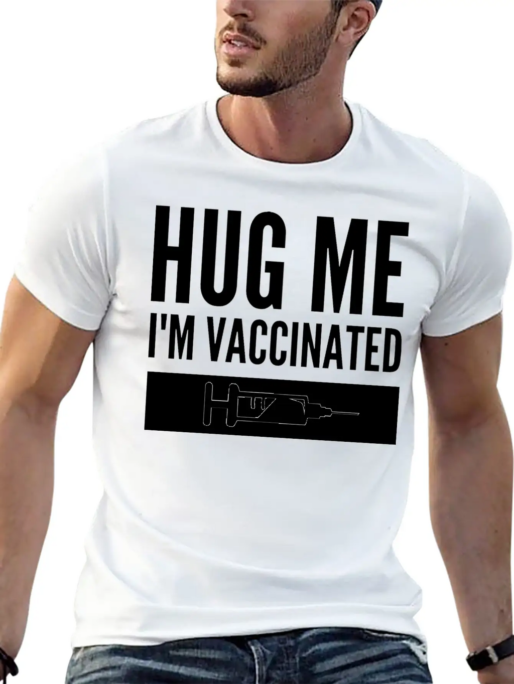 Hug Me I'm Vaccinated Immunization Pro-Vaccine Unisex Casual T-Shirt – Clean Design For Daily Comfort