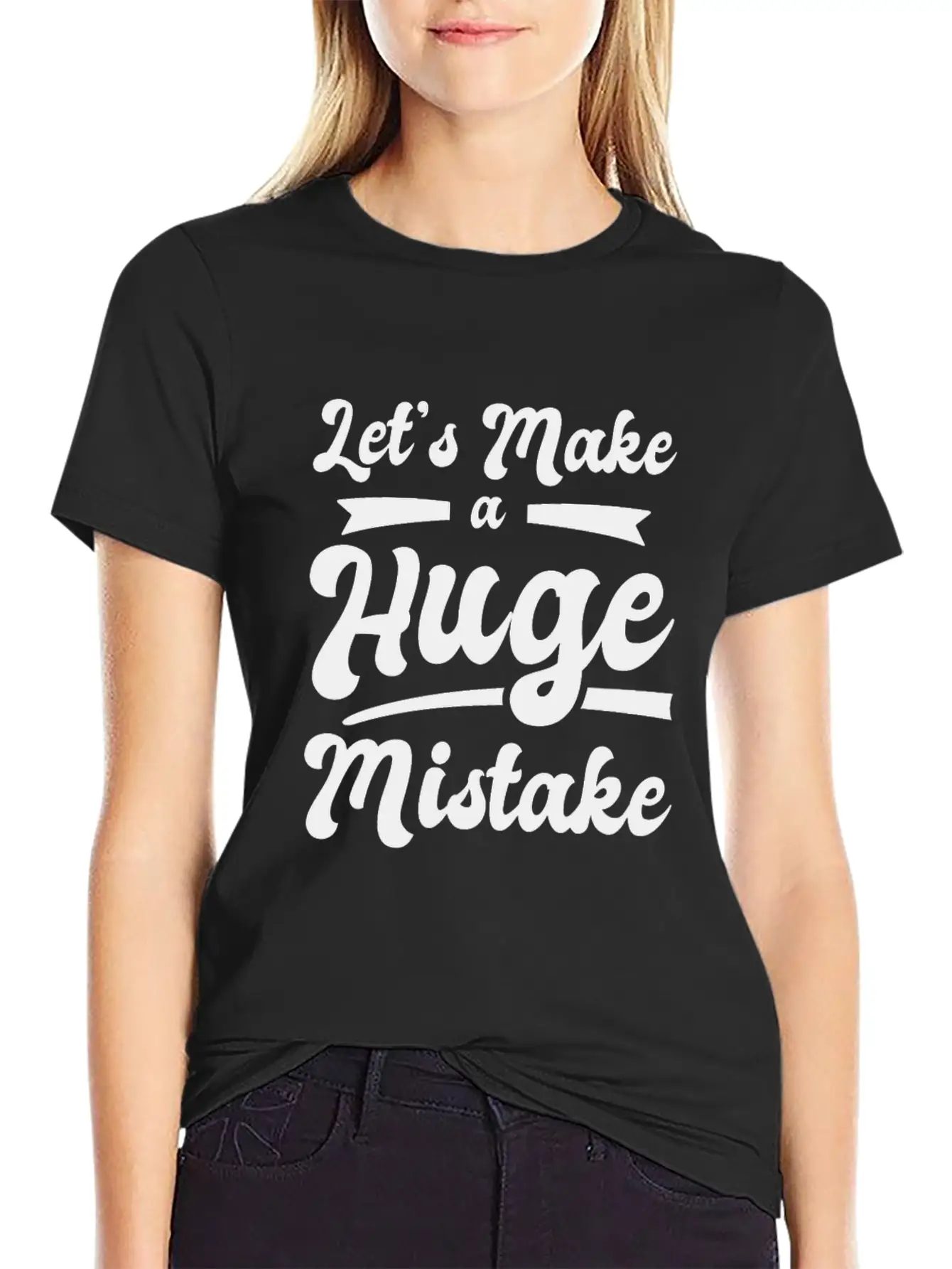 Huge Mistake Line Art Imperfection Quotes Stylish Everyday T-Shirt – Unisex Basic Cotton Tee