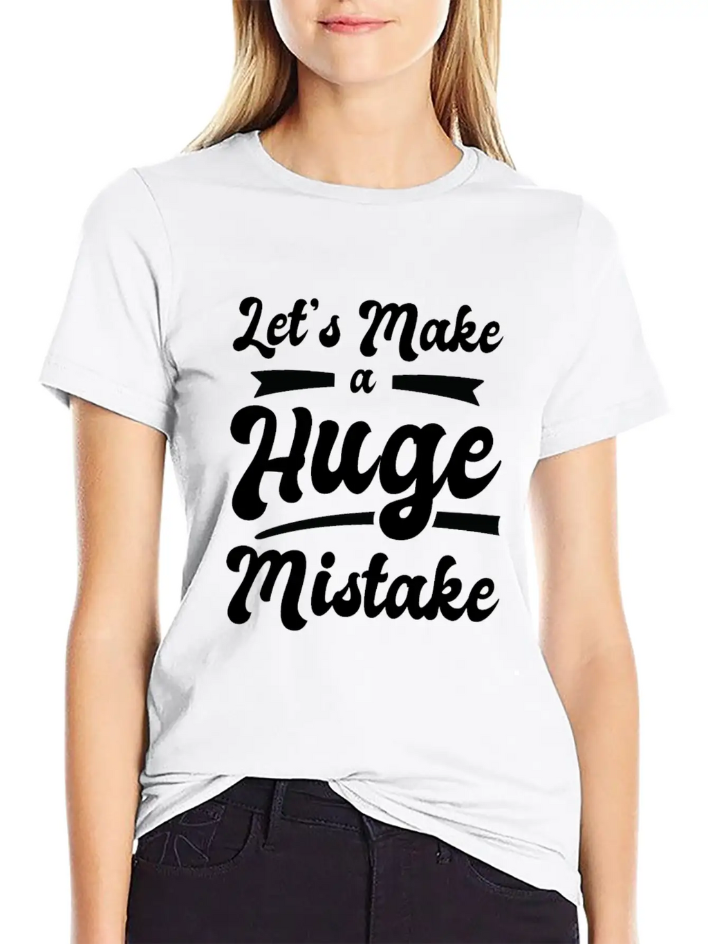 Huge Mistake Line Art Imperfection Quotes Stylish Everyday T-Shirt – Unisex Basic Cotton Tee