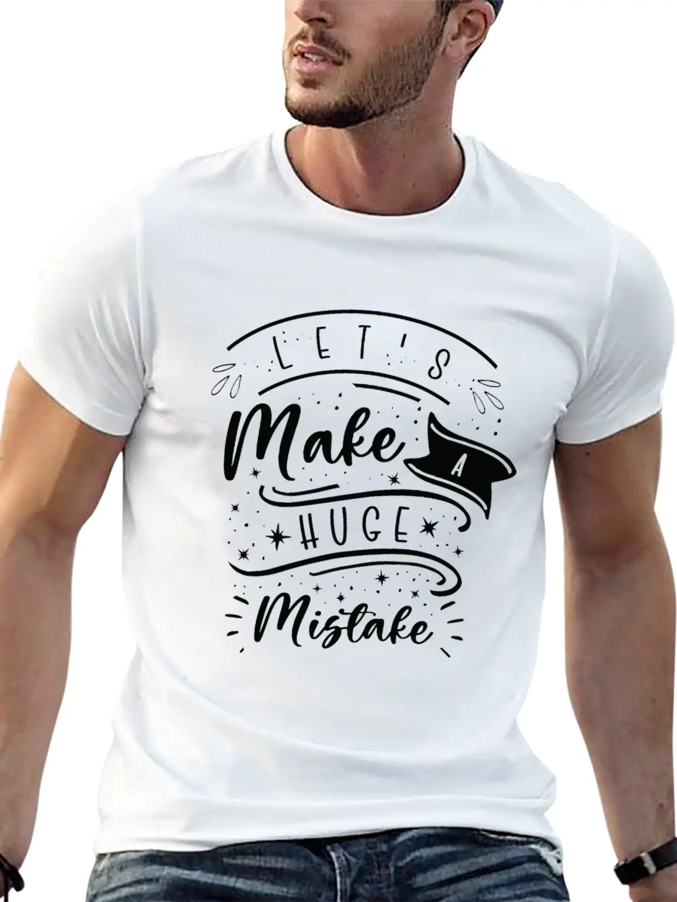 Huge Mistake Line Art Imperfection Quotes Unisex Casual T-Shirt – Clean Design For Daily Comfort