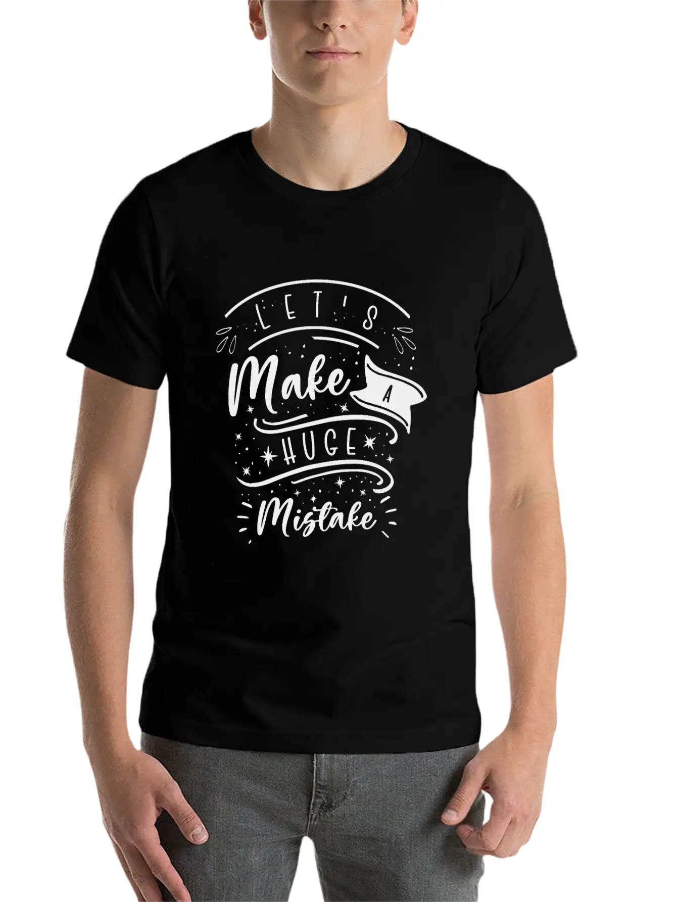 Huge Mistake Line Art Imperfection Quotes Unisex Casual T-Shirt – Clean Design For Daily Comfort
