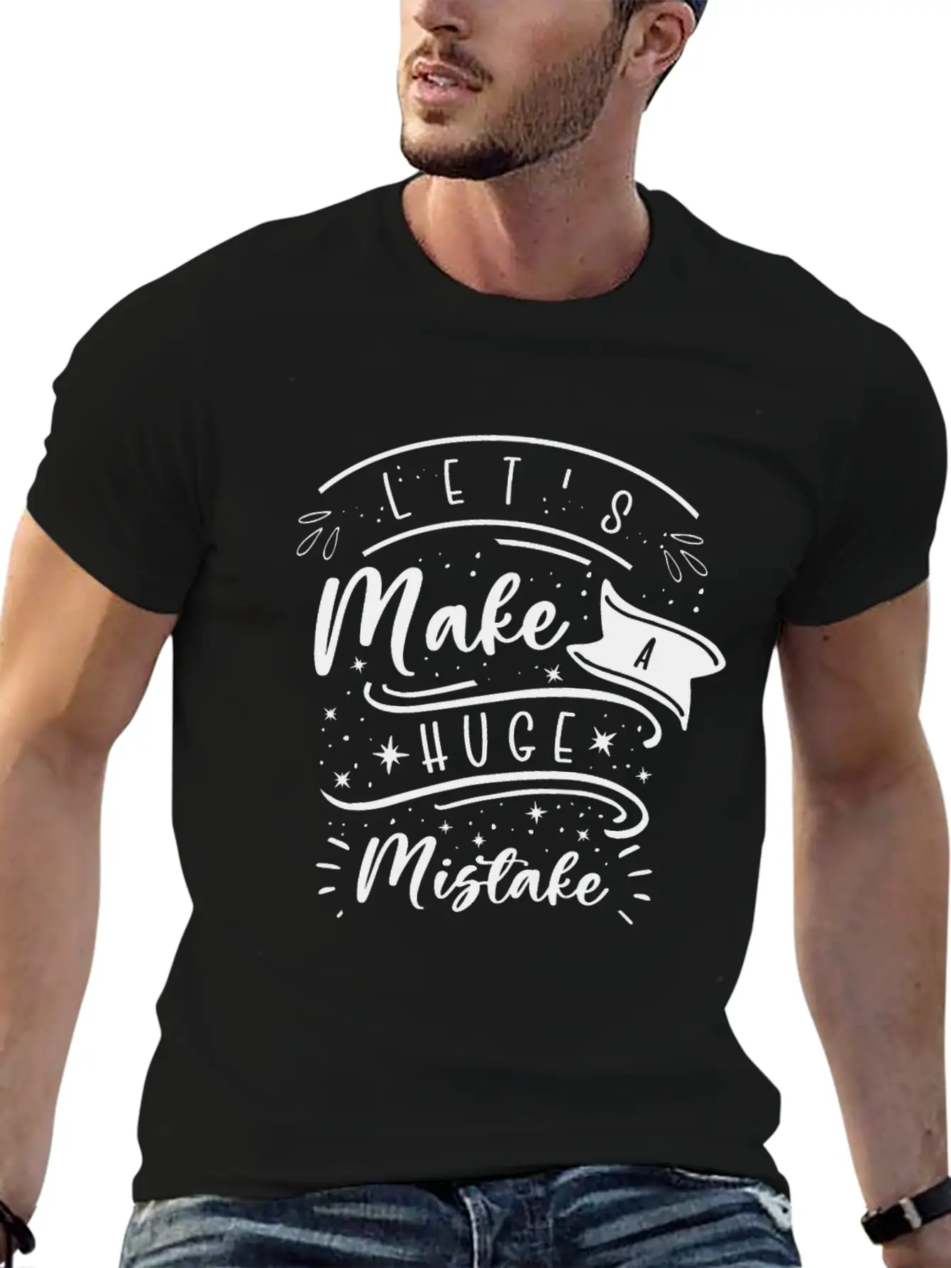 Huge Mistake Line Art Imperfection Quotes Unisex Casual T-Shirt – Clean Design For Daily Comfort