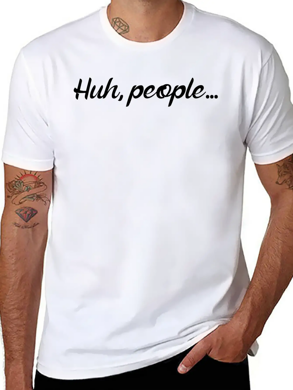 Huh People Unisex Short Sleeve Soft Cotton T-Shirt – Casual Everyday Wear