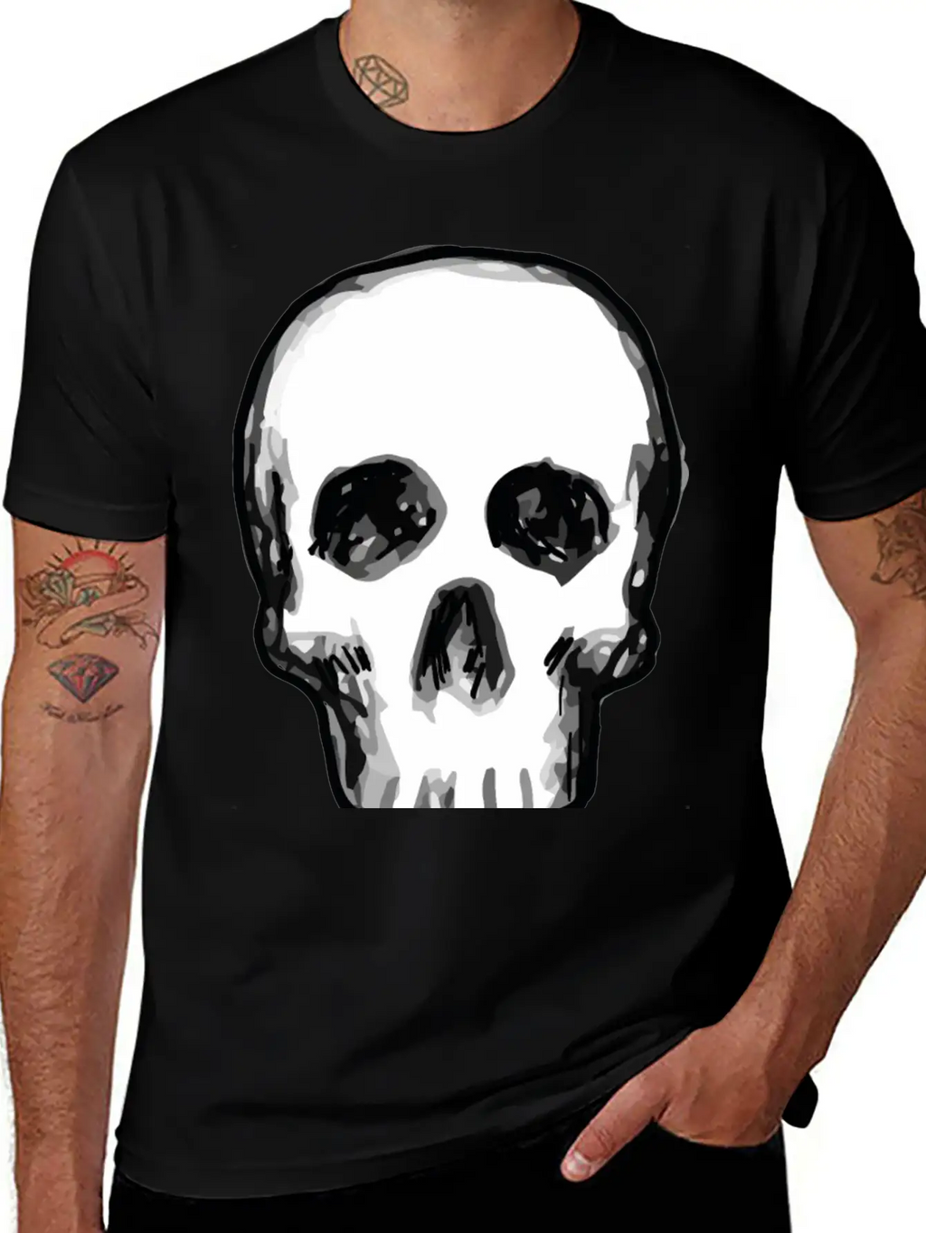 Human Skull Unisex Casual T-Shirt – Clean Design For Daily Comfort