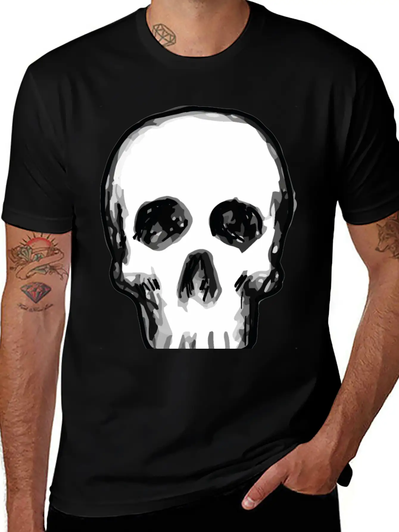 Human Skull Unisex Casual T-Shirt – Clean Design For Daily Comfort