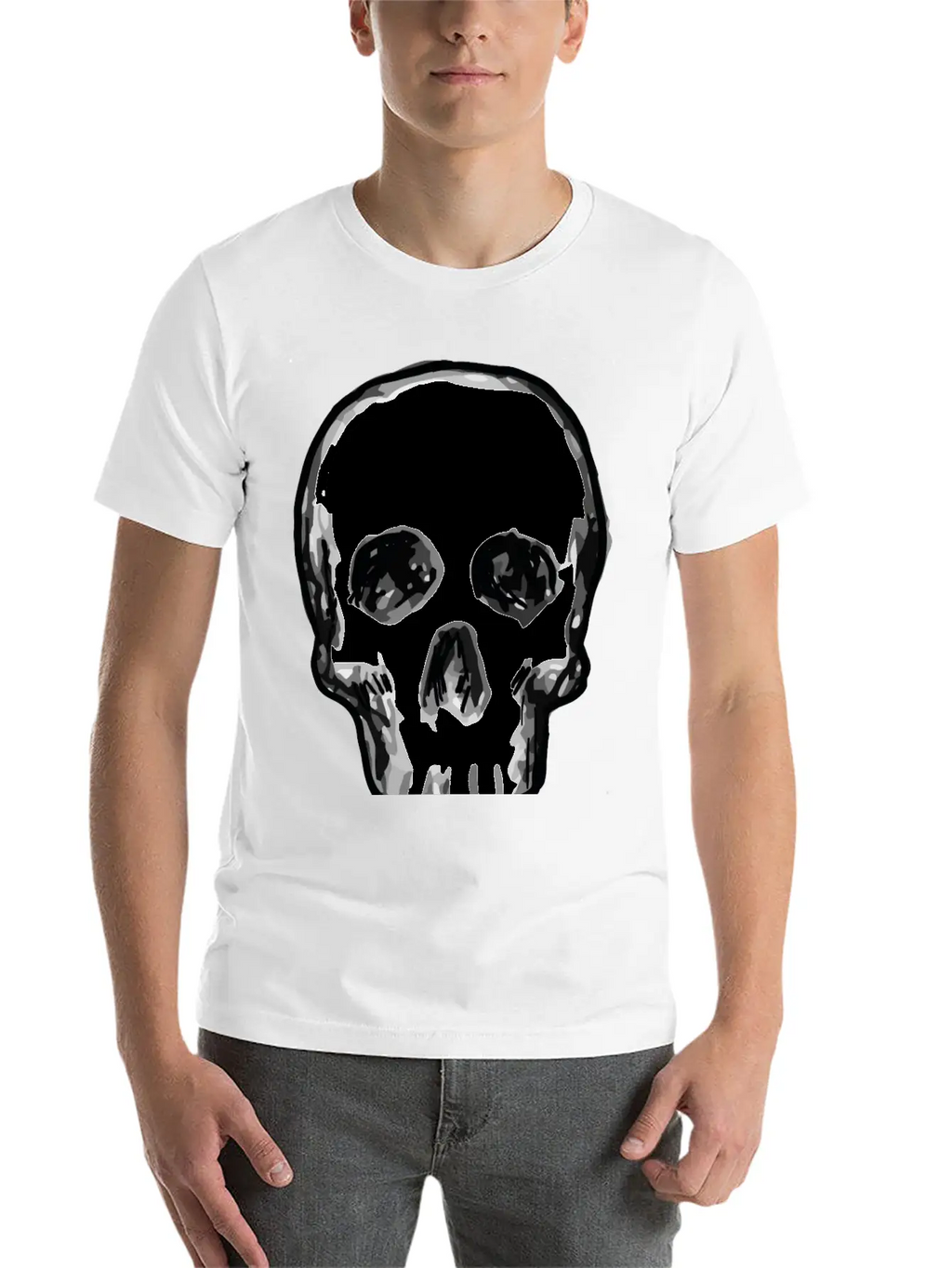 Human Skull Unisex Casual T-Shirt – Clean Design For Daily Comfort