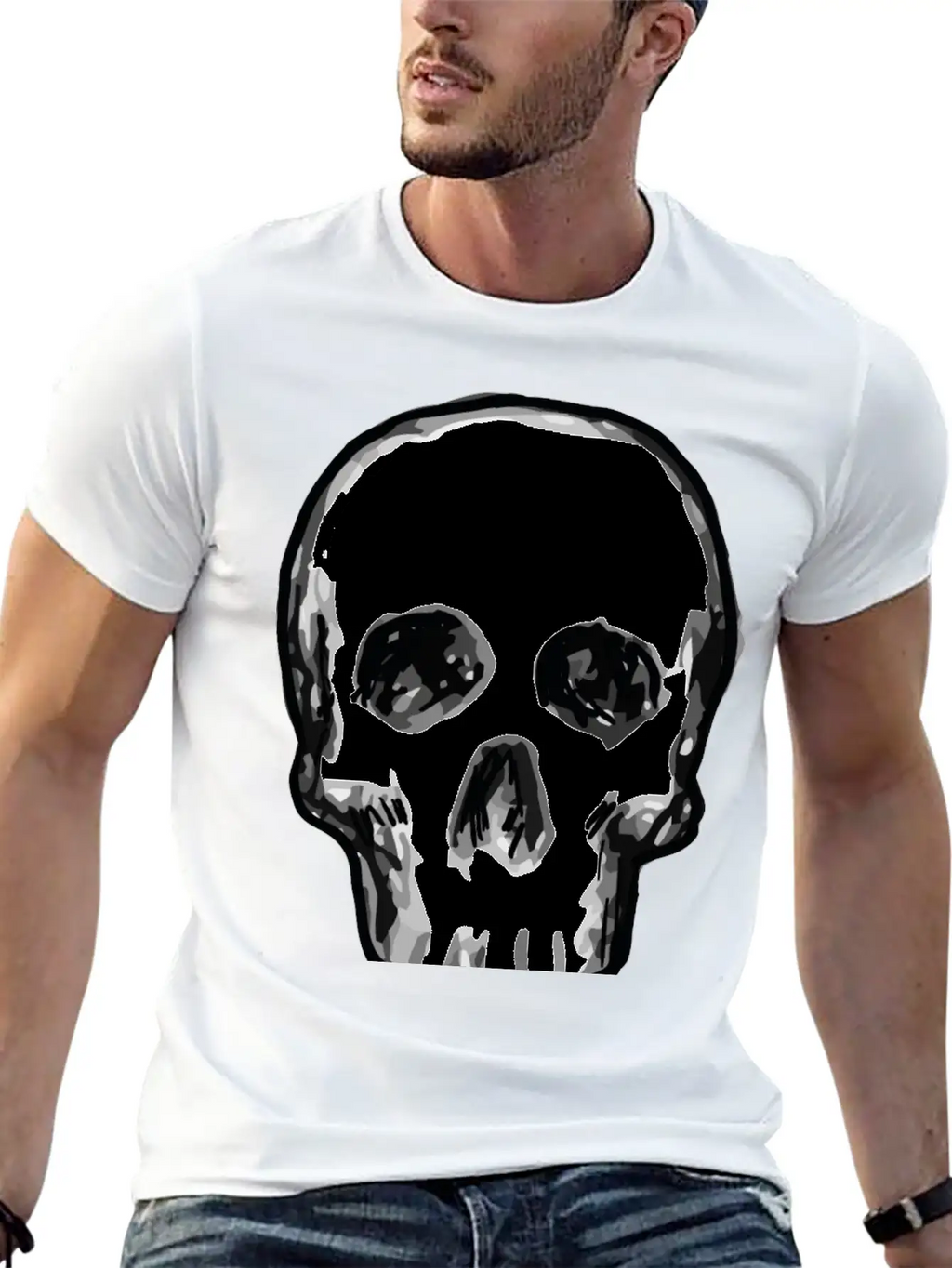 Human Skull Unisex Casual T-Shirt – Clean Design For Daily Comfort