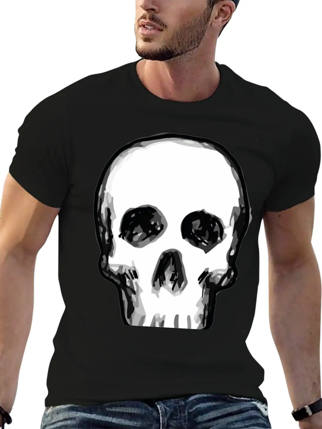 Human Skull Unisex Casual T-Shirt – Clean Design For Daily Comfort
