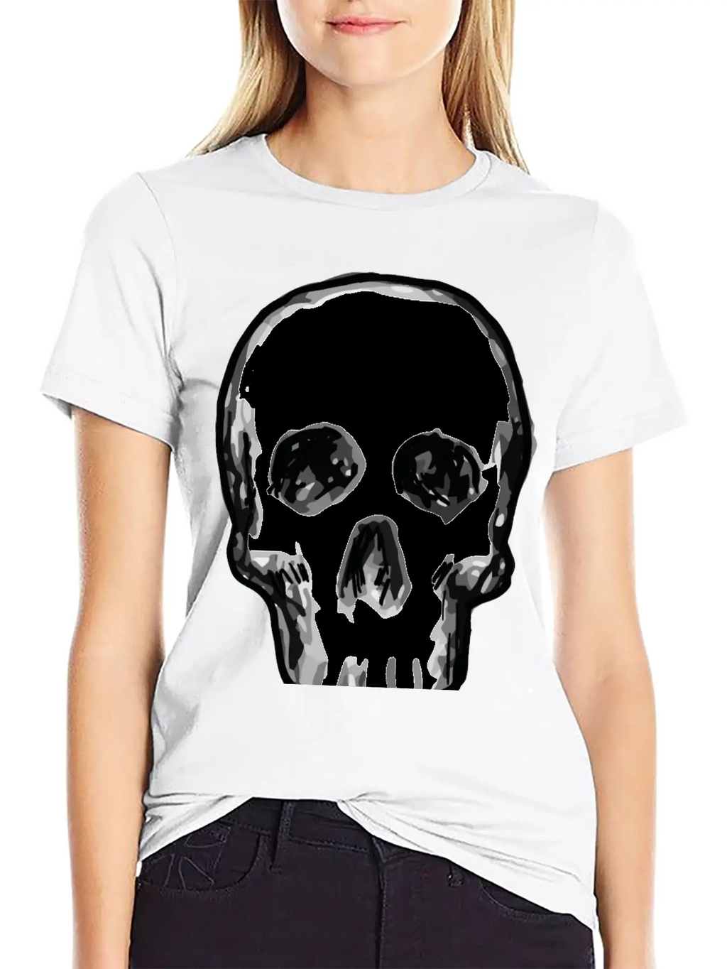 Human Skull Unisex Casual T-Shirt – Clean Design For Daily Comfort
