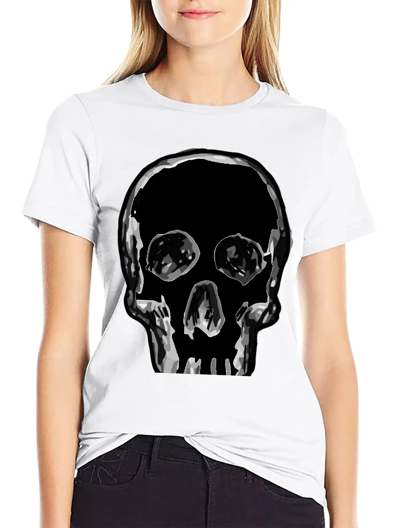 Human Skull Unisex Casual T-Shirt – Clean Design For Daily Comfort