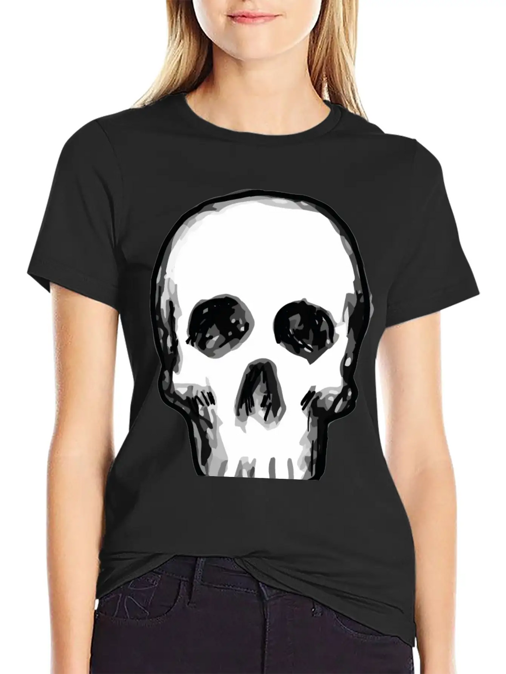 Human Skull Unisex Casual T-Shirt – Clean Design For Daily Comfort
