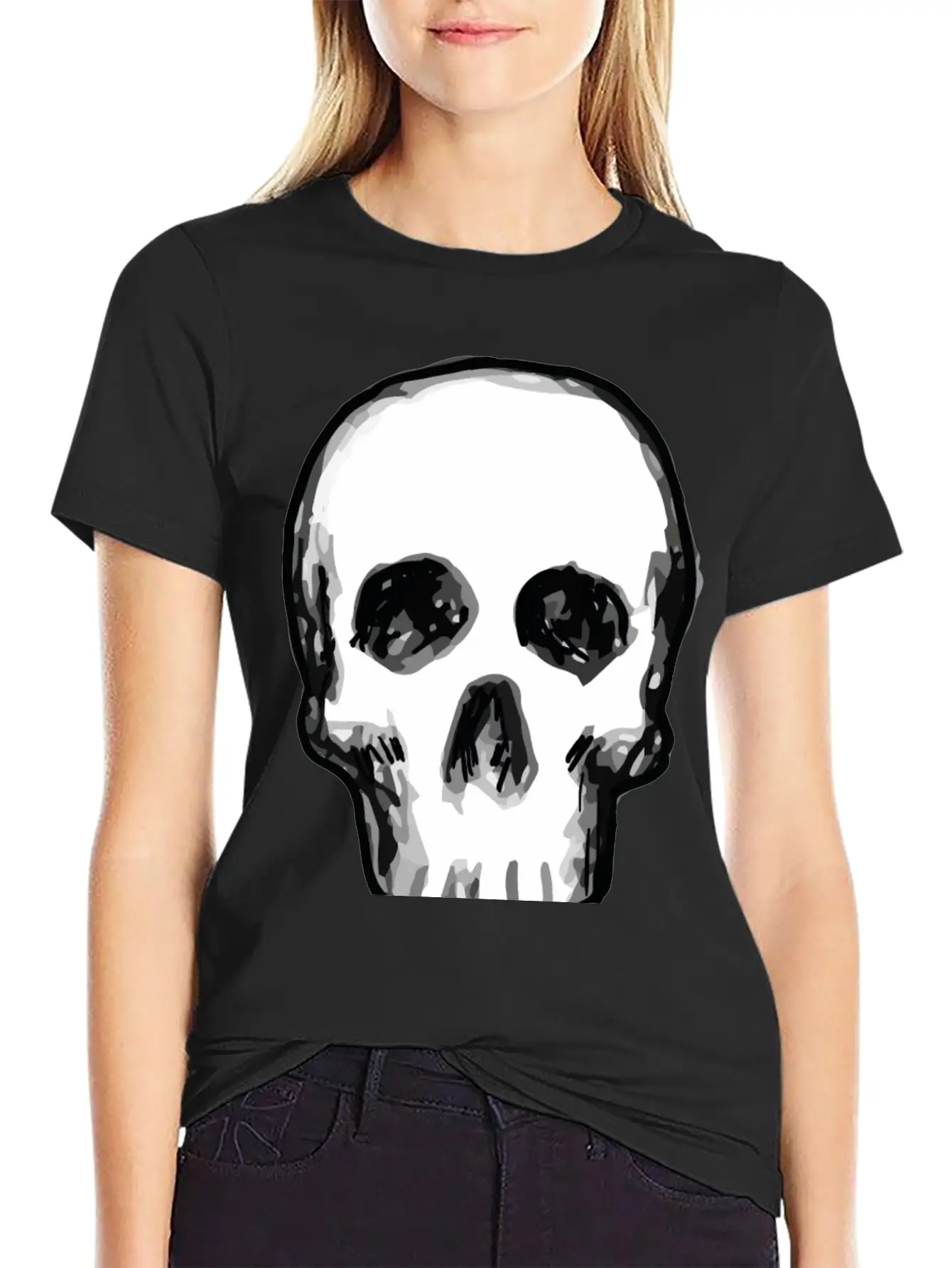 Human Skull Unisex Casual T-Shirt – Clean Design For Daily Comfort