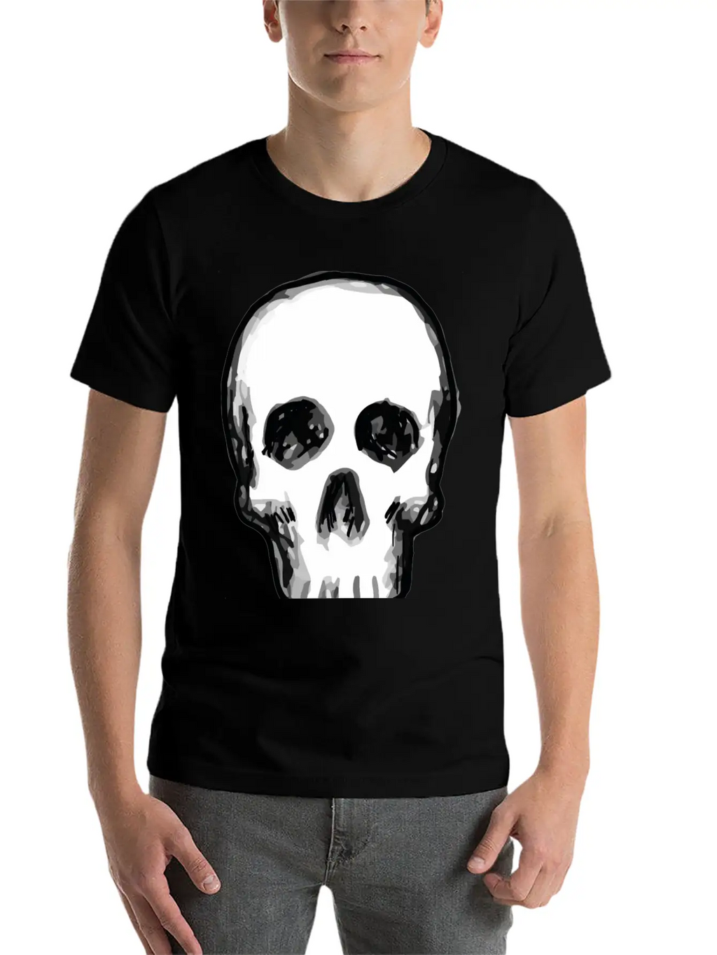 Human Skull Unisex Casual T-Shirt – Clean Design For Daily Comfort