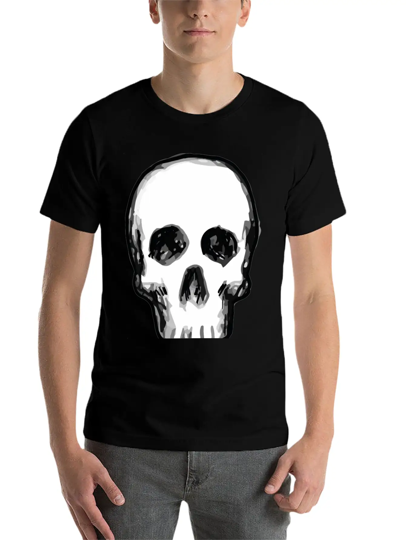 Human Skull Unisex Casual T-Shirt – Clean Design For Daily Comfort