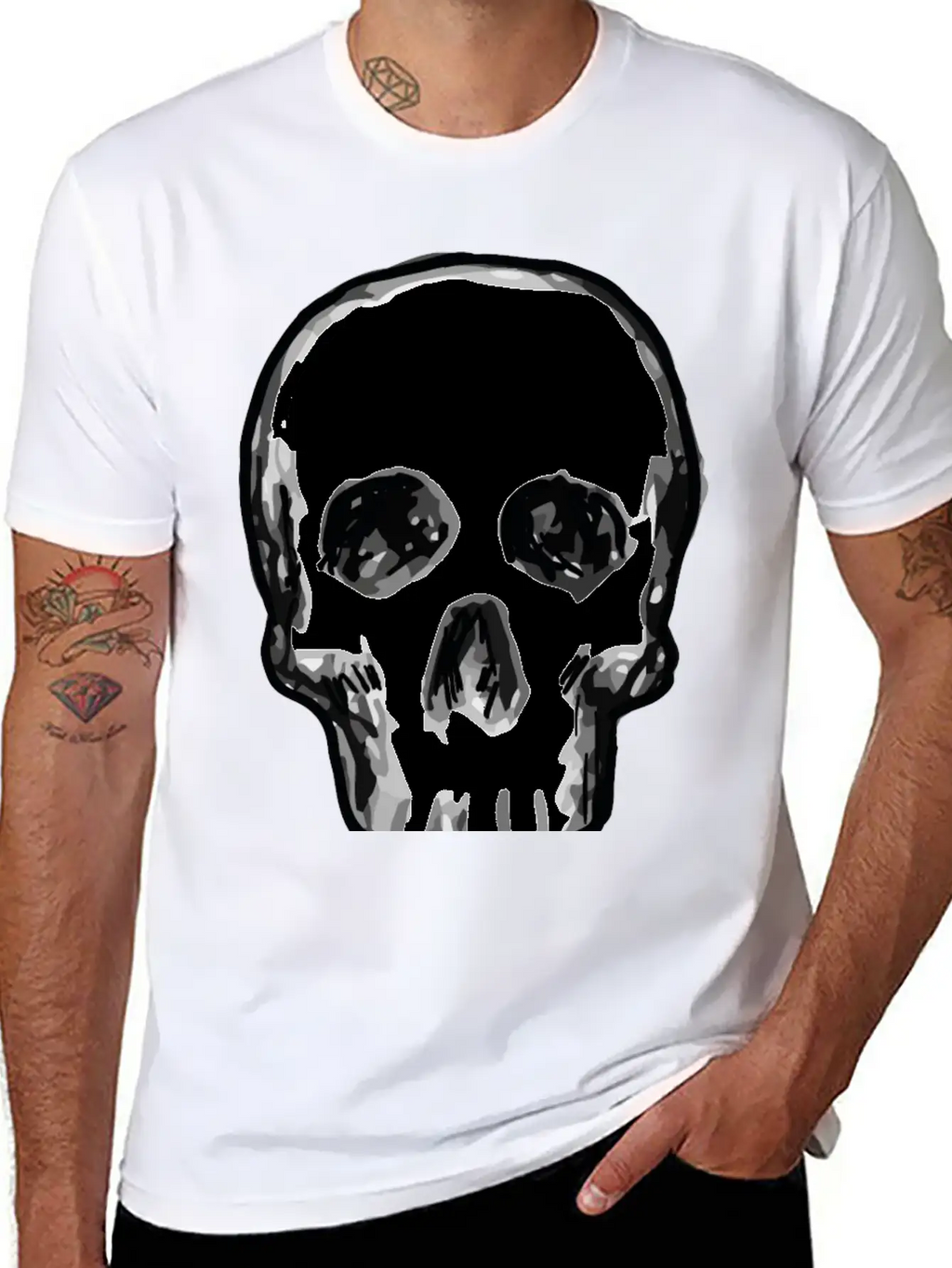 Human Skull Unisex Casual T-Shirt – Clean Design For Daily Comfort