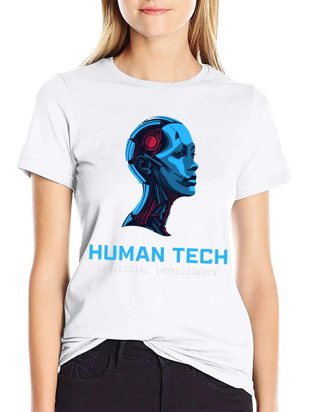 Human Tech Artificial Intelligence Breathable Soft Cotton T-Shirt – Timeless Casual Look