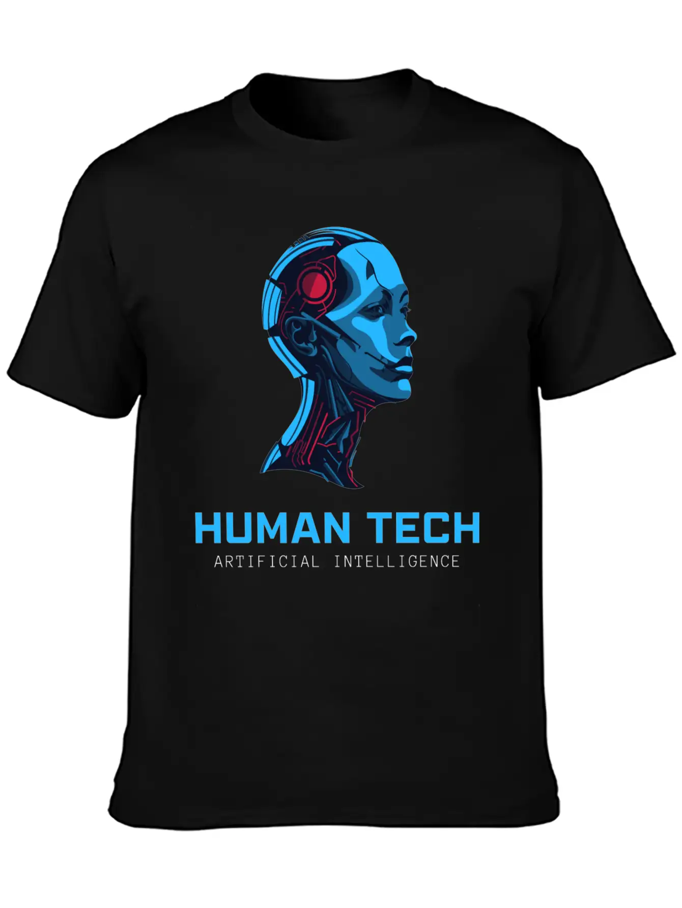 Human Tech Artificial Intelligence Breathable Soft Cotton T-Shirt – Timeless Casual Look