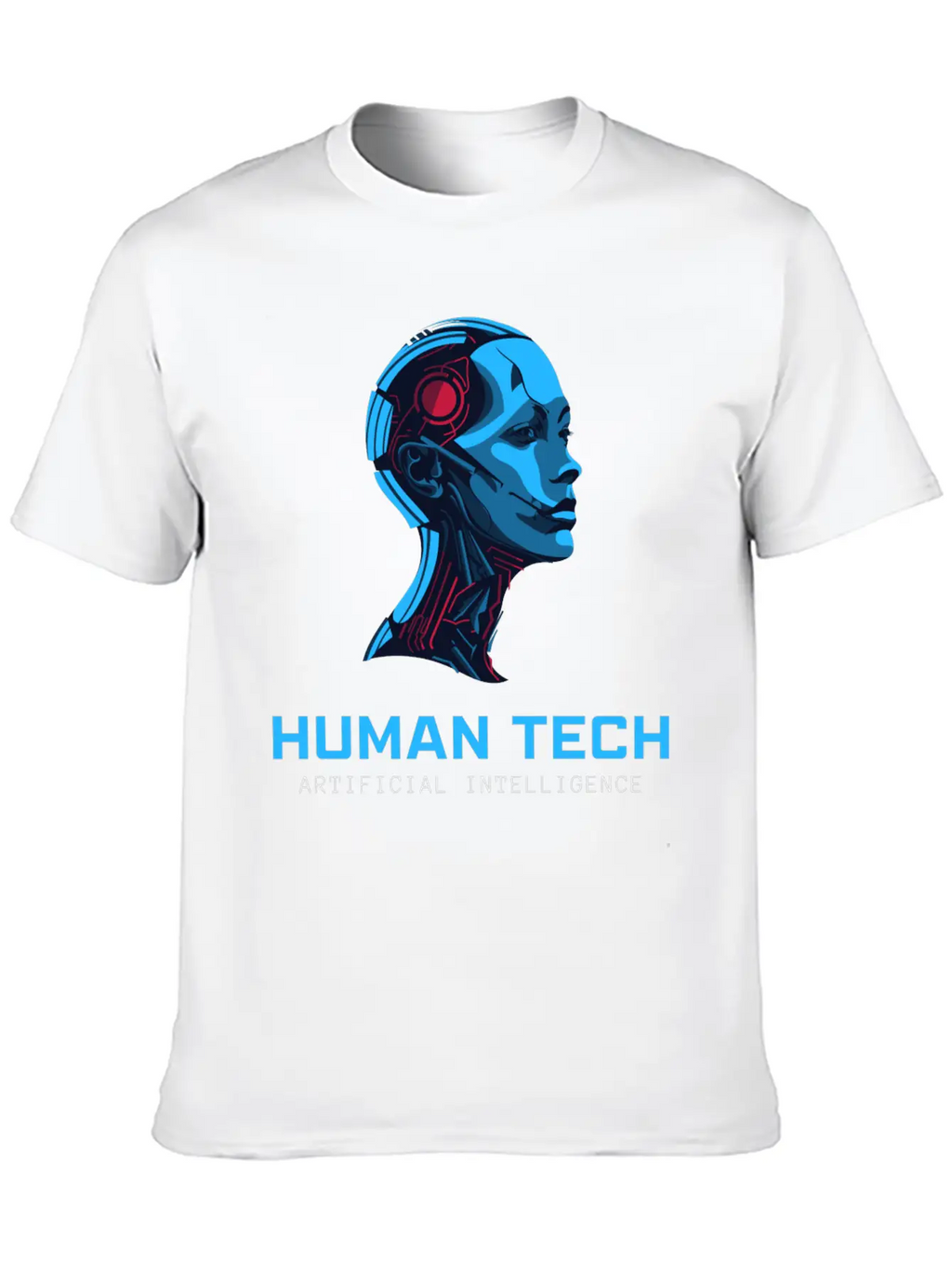 Human Tech Artificial Intelligence Breathable Soft Cotton T-Shirt – Timeless Casual Look