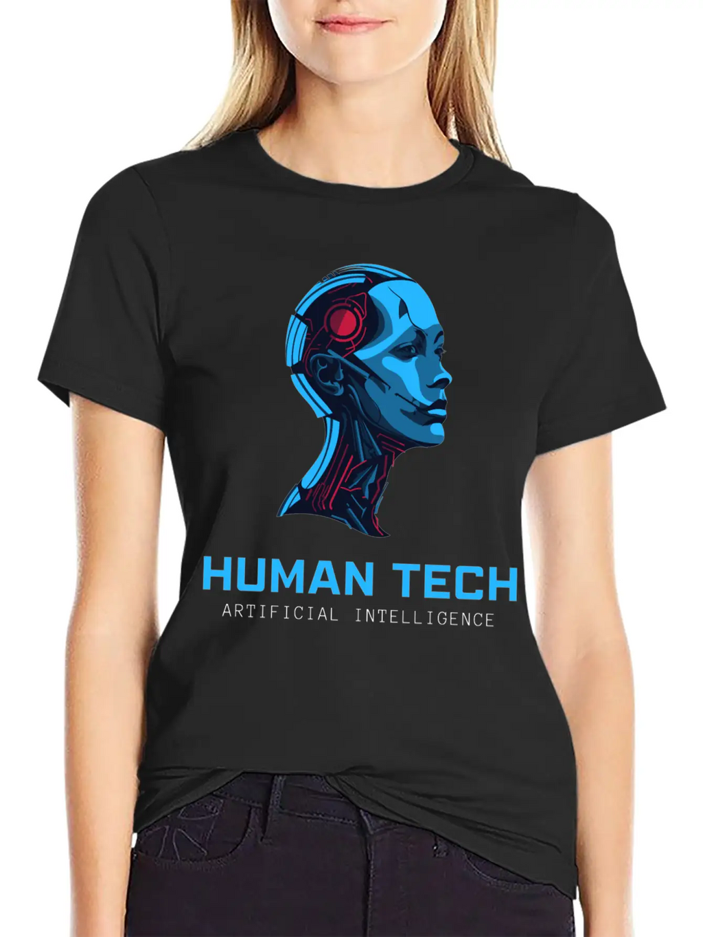 Human Tech Artificial Intelligence Breathable Soft Cotton T-Shirt – Timeless Casual Look