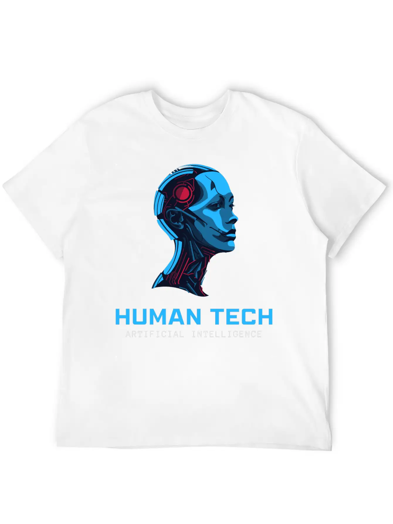 Human Tech Artificial Intelligence Breathable Soft Cotton T-Shirt – Timeless Casual Look