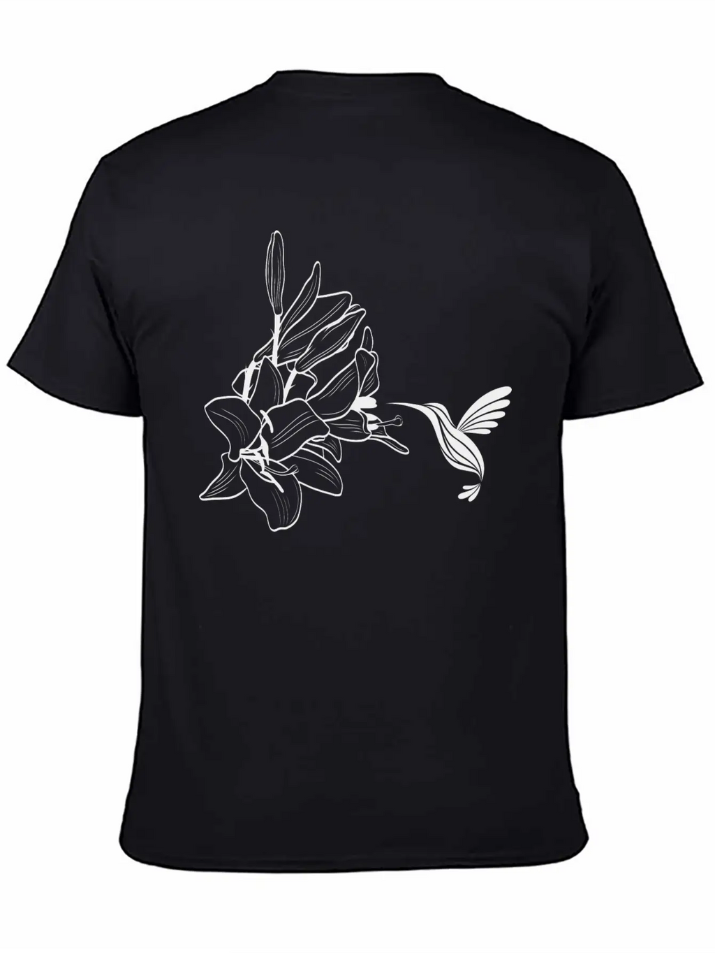 Hummingbird / Colibri With Lily Flowers Classic Fit Graphic Tee For Daily Comfort – Unisex Cotton Shirt