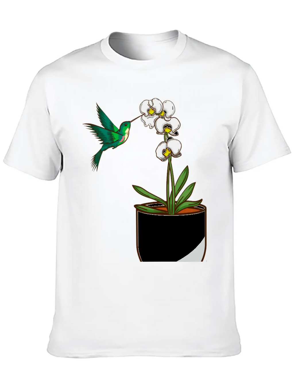 Hummingbird Orchid Flower Gift Women Bird Plants Unisex Casual T-Shirt – Clean Design For Daily Comfort
