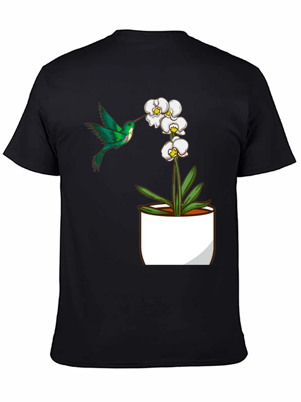 Hummingbird Orchid Flower Gift Women Bird Plants Unisex Casual T-Shirt – Clean Design For Daily Comfort