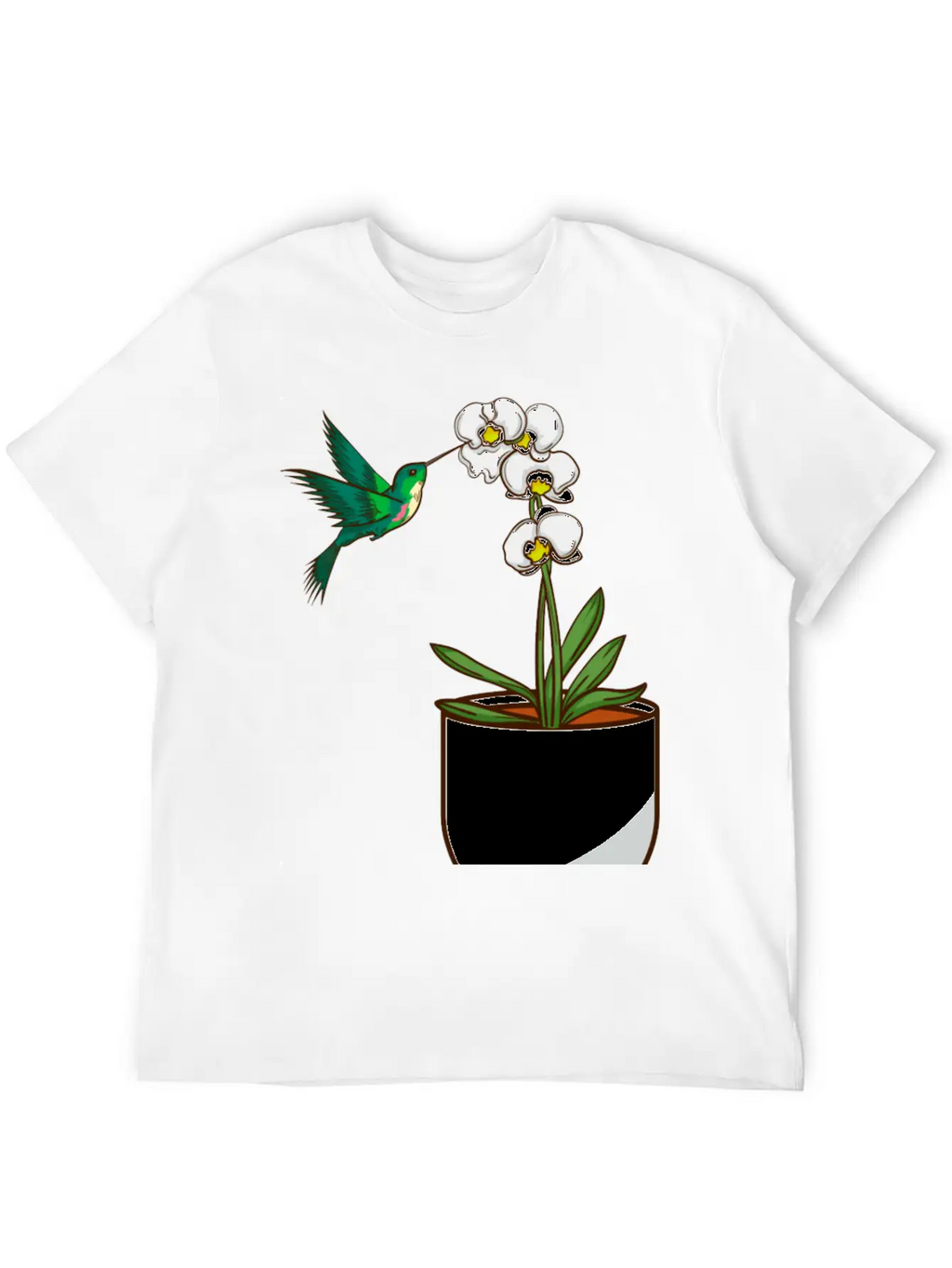 Hummingbird Orchid Flower Gift Women Bird Plants Unisex Casual T-Shirt – Clean Design For Daily Comfort