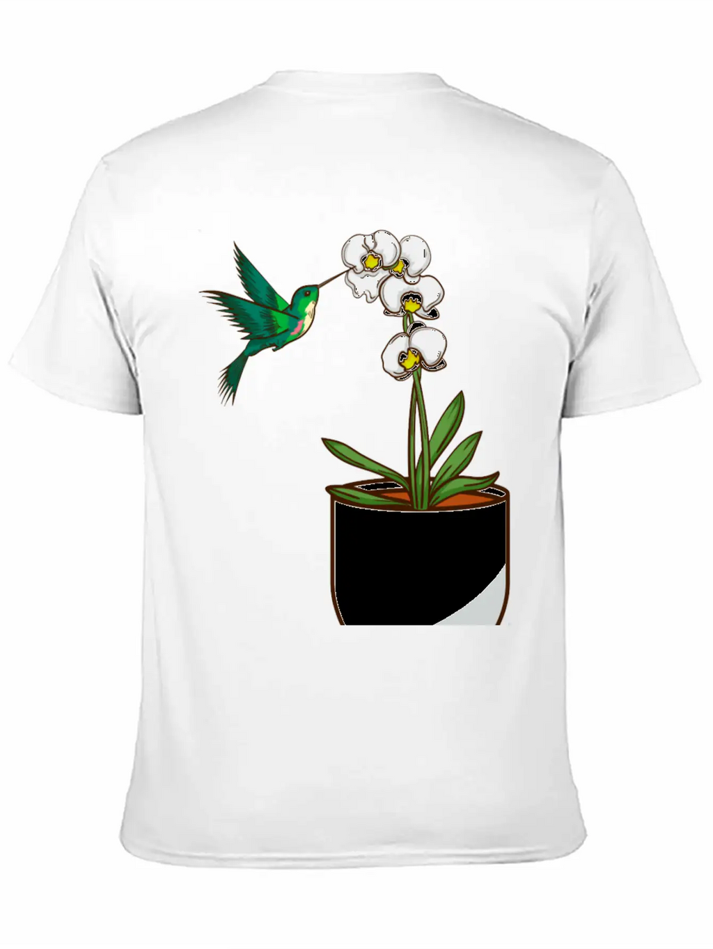 Hummingbird Orchid Flower Gift Women Bird Plants Unisex Casual T-Shirt – Clean Design For Daily Comfort