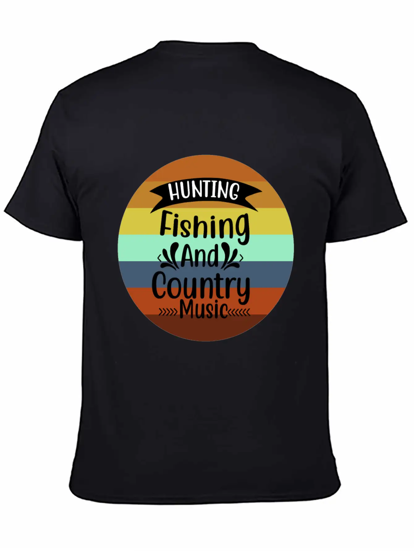 HUNT FISH COUNTRY MUSIC Essential Cotton Tee For Daily Outfits – Unisex Style