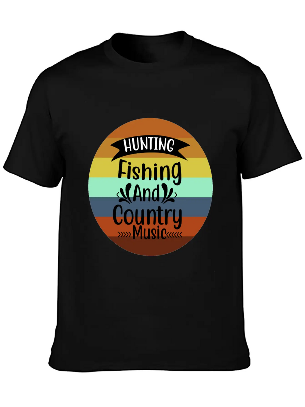 HUNT FISH COUNTRY MUSIC Essential Cotton Tee For Daily Outfits – Unisex Style