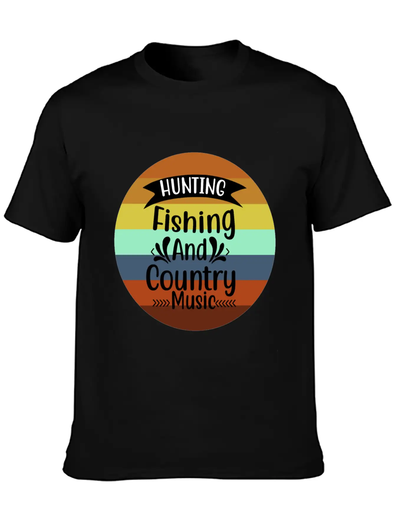 HUNT FISH COUNTRY MUSIC Essential Cotton Tee For Daily Outfits – Unisex Style
